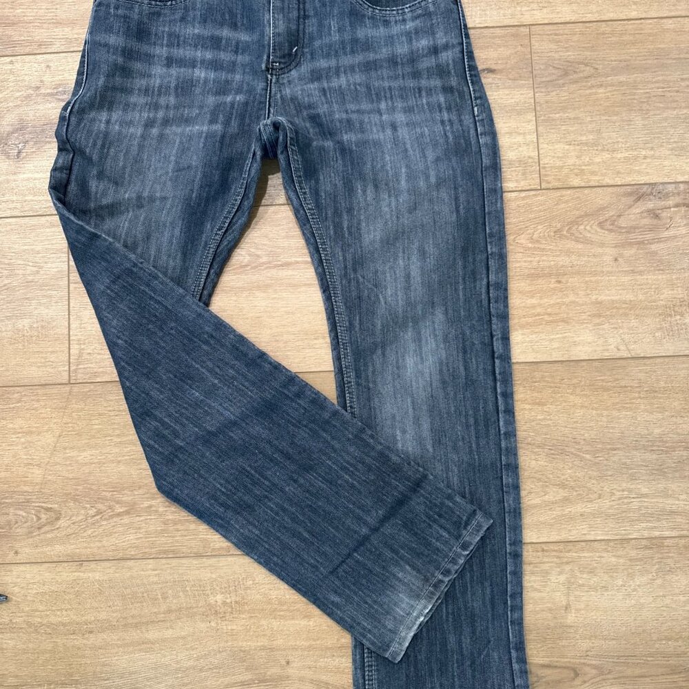 Levis 511 Slim Straight Leg Jeans Womens 16 Blue Dark Wash Mid Rise Zip 28 X 28